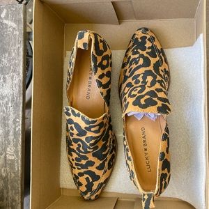 Lucky Brand - leopard “bootie/ flat”- size 7M., 1-3/4" block heel
Almond-toe.